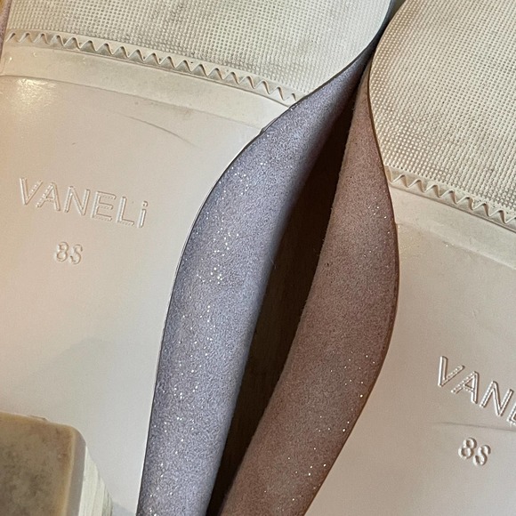 Van Eli Sparkle Suede Pump with Extraordinary Mixed-Wood Heels 8 Slim - Picture 8 of 11